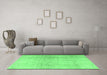 Machine Washable Persian Emerald Green Traditional Area Rugs in a Living Room,, wshtr4279emgrn