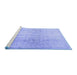 Sideview of Machine Washable Persian Blue Traditional Rug, wshtr4279blu