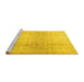 Sideview of Machine Washable Persian Yellow Traditional Rug, wshtr4279yw