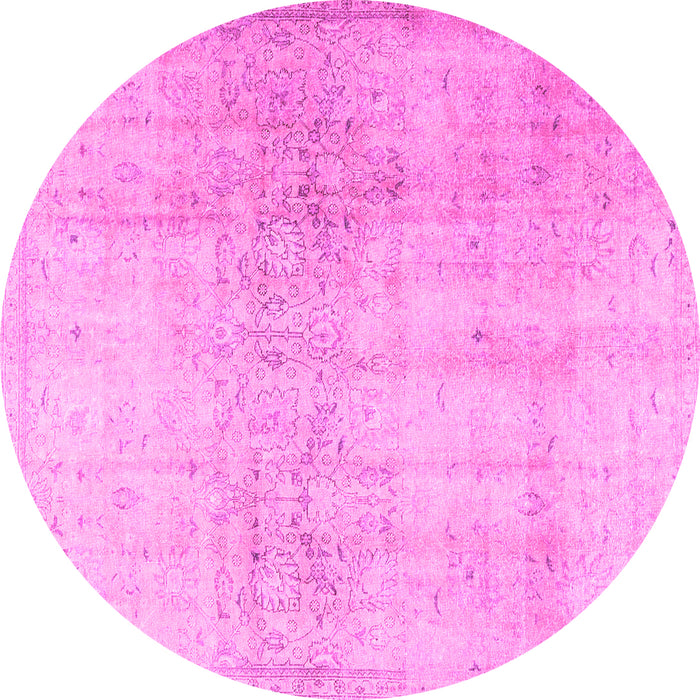 Round Persian Pink Traditional Rug, tr4279pnk