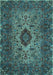 Machine Washable Persian Light Blue Traditional Rug, wshtr427lblu