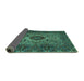 Sideview of Persian Turquoise Traditional Rug, tr427turq