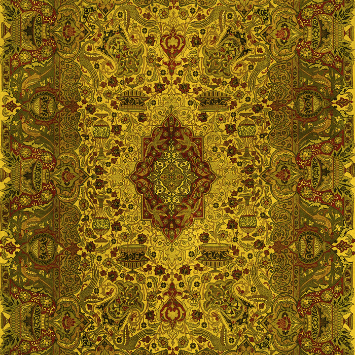 Machine Washable Persian Yellow Traditional Rug, wshtr427yw