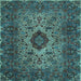 Square Machine Washable Persian Light Blue Traditional Rug, wshtr427lblu