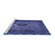 Sideview of Machine Washable Persian Blue Traditional Rug, wshtr427blu