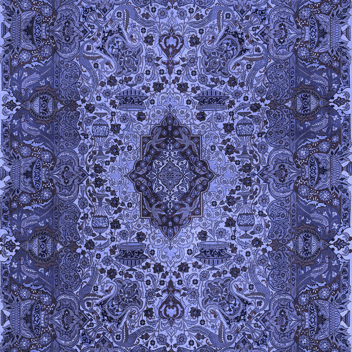 Machine Washable Persian Blue Traditional Rug, wshtr427blu