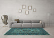 Machine Washable Persian Light Blue Traditional Rug in a Living Room, wshtr427lblu