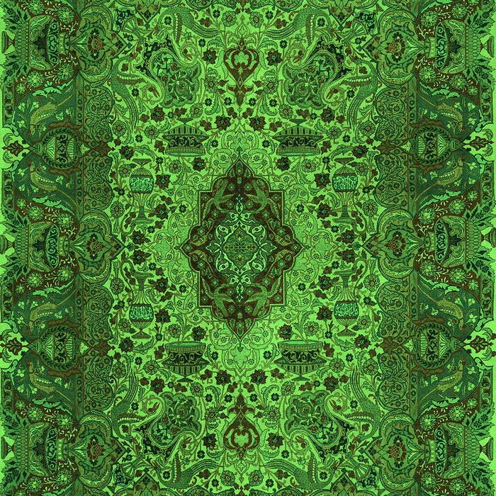 Serging Thickness of Machine Washable Persian Green Traditional Area Rugs, wshtr427grn