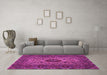 Machine Washable Persian Pink Traditional Rug in a Living Room, wshtr427pnk