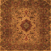 Round Machine Washable Persian Orange Traditional Area Rugs, wshtr427org