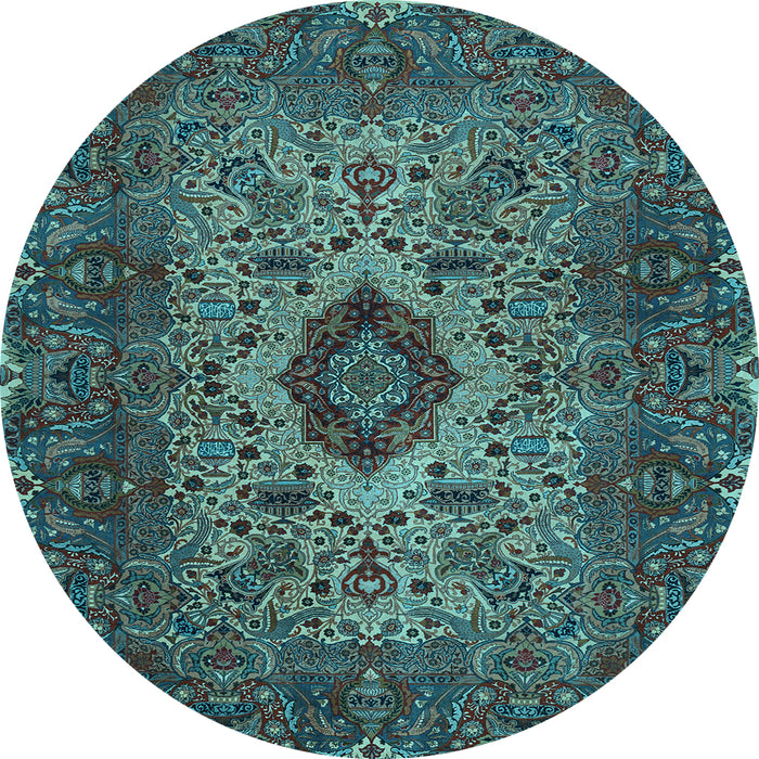 Round Persian Light Blue Traditional Rug, tr427lblu