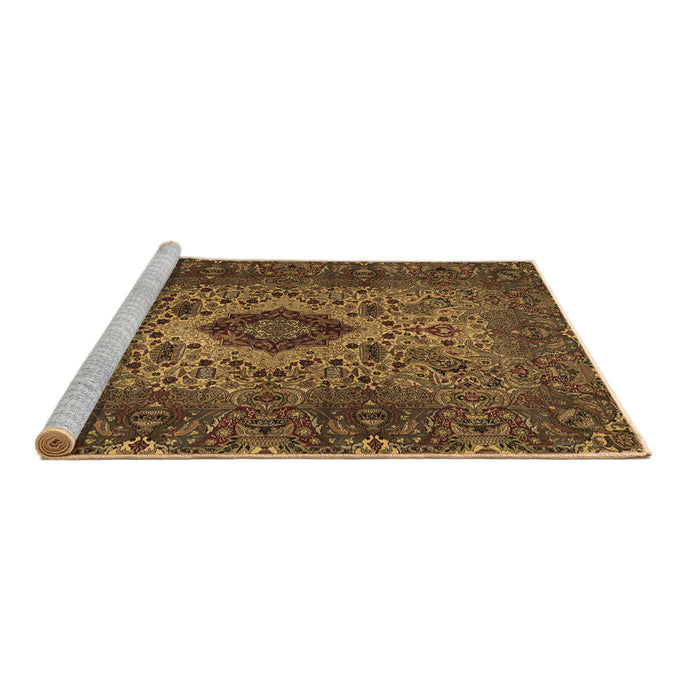 Sideview of Machine Washable Persian Brown Traditional Rug, wshtr427brn