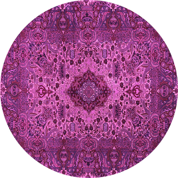 Round Persian Pink Traditional Rug, tr427pnk