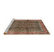 Sideview of Machine Washable Traditional Vermilion Red Rug, wshtr428