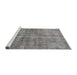 Sideview of Machine Washable Traditional Dark Gray Rug, wshtr4280