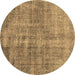 Round Persian Brown Traditional Rug, tr4280brn