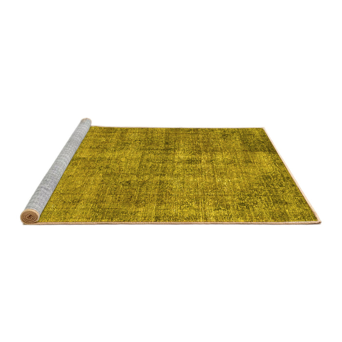 Sideview of Machine Washable Persian Yellow Traditional Rug, wshtr4280yw
