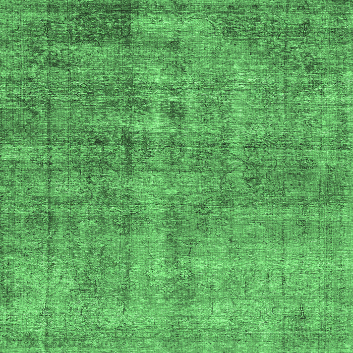 Square Persian Emerald Green Traditional Rug, tr4280emgrn