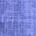 Square Machine Washable Persian Blue Traditional Rug, wshtr4280blu