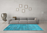 Machine Washable Persian Light Blue Traditional Rug, wshtr4280lblu