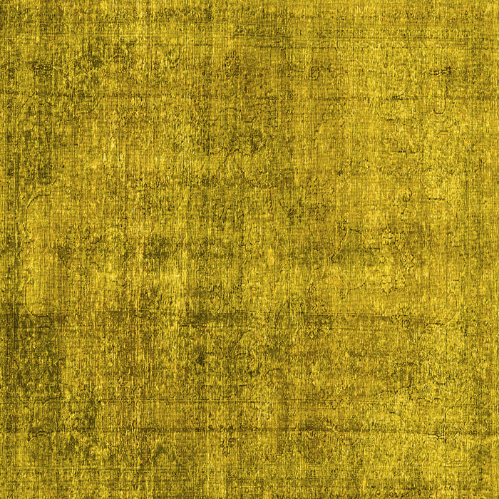 Square Machine Washable Persian Yellow Traditional Rug, wshtr4280yw