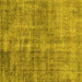 Square Machine Washable Persian Yellow Traditional Rug, wshtr4280yw