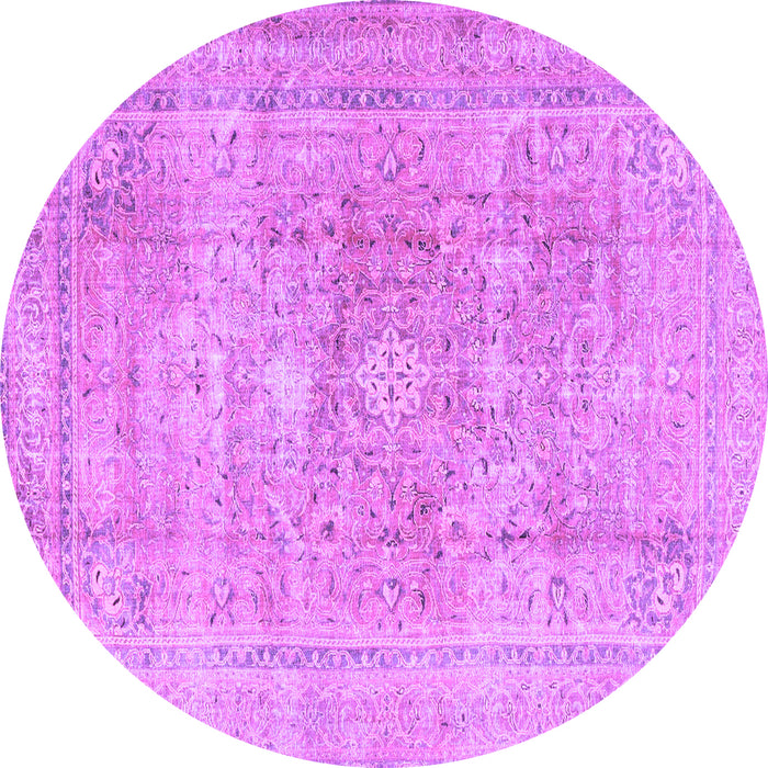 Round Persian Purple Traditional Rug, tr4281pur