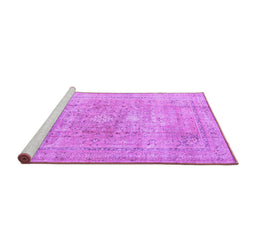 Sideview of Machine Washable Persian Purple Traditional Area Rugs, wshtr4281pur