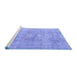 Sideview of Machine Washable Persian Blue Traditional Rug, wshtr4281blu