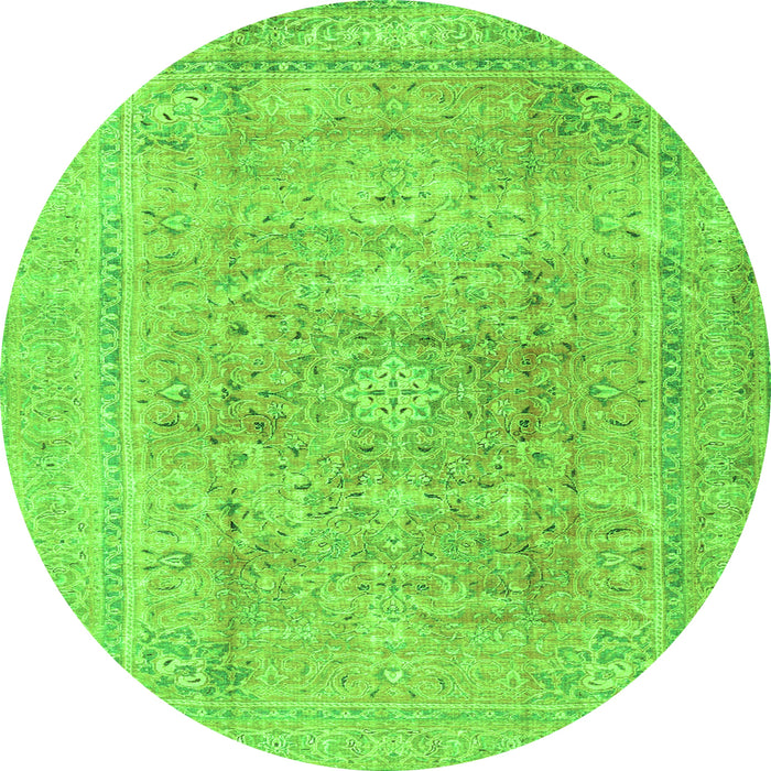 Square Persian Green Traditional Rug, tr4281grn