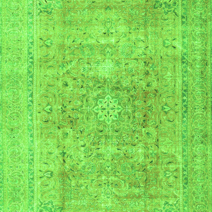 Serging Thickness of Machine Washable Persian Green Traditional Area Rugs, wshtr4281grn