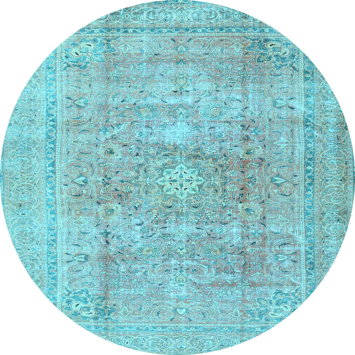 Round Persian Light Blue Traditional Rug, tr4281lblu