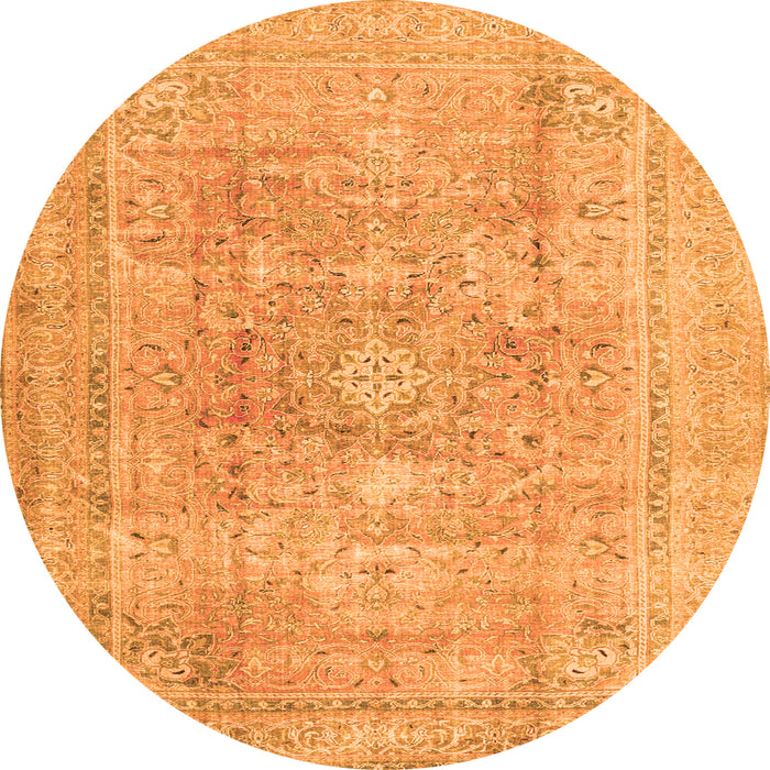 Square Persian Orange Traditional Rug, tr4281org