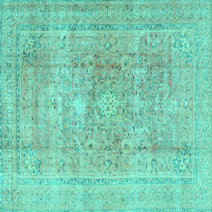 Square Persian Turquoise Traditional Rug, tr4281turq