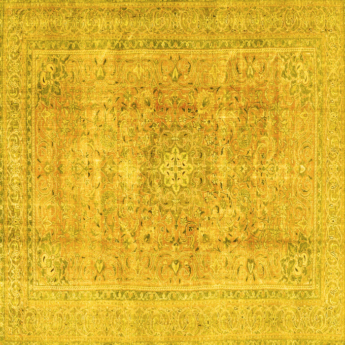 Square Persian Yellow Traditional Rug, tr4281yw