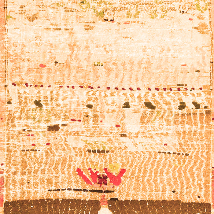 Serging Thickness of Machine Washable Persian Orange Traditional Area Rugs, wshtr4282org