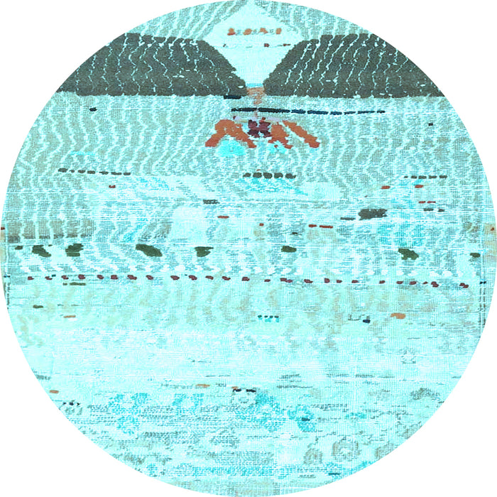 Round Persian Light Blue Traditional Rug, tr4282lblu