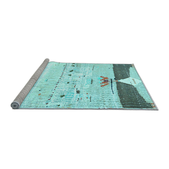 Sideview of Machine Washable Persian Light Blue Traditional Rug, wshtr4282lblu