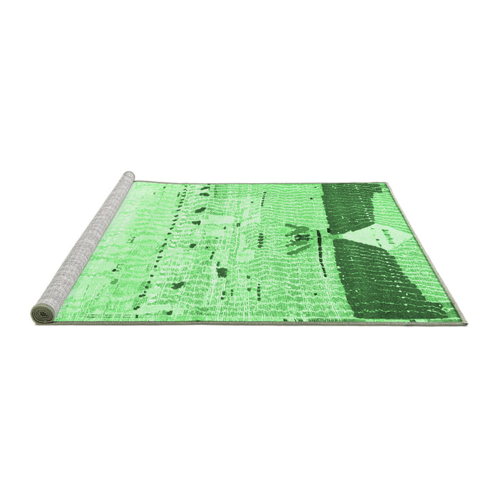 Sideview of Machine Washable Persian Emerald Green Traditional Area Rugs, wshtr4282emgrn