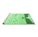 Sideview of Machine Washable Persian Emerald Green Traditional Area Rugs, wshtr4282emgrn