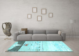 Machine Washable Persian Light Blue Traditional Rug in a Living Room, wshtr4282lblu