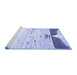 Sideview of Machine Washable Persian Blue Traditional Rug, wshtr4282blu