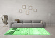 Machine Washable Persian Emerald Green Traditional Area Rugs in a Living Room,, wshtr4282emgrn