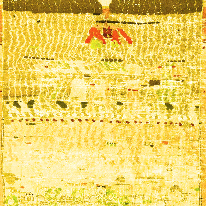 Machine Washable Persian Yellow Traditional Rug, wshtr4282yw