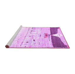 Sideview of Machine Washable Persian Purple Traditional Area Rugs, wshtr4282pur