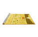 Sideview of Machine Washable Persian Yellow Traditional Rug, wshtr4282yw