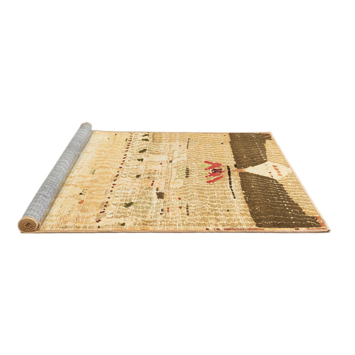 Sideview of Machine Washable Persian Brown Traditional Rug, wshtr4282brn