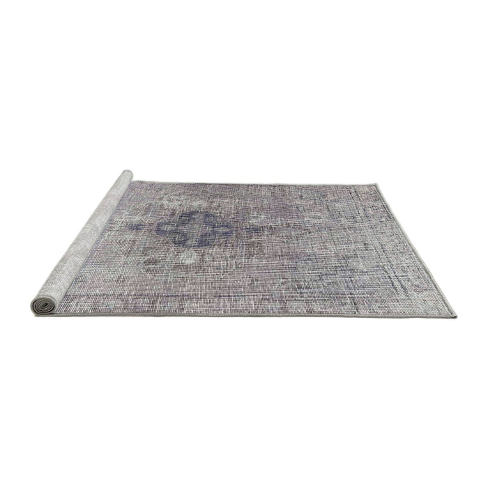 Sideview of Machine Washable Traditional Platinum Silver Gray Rug, wshtr4283