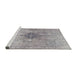 Sideview of Machine Washable Traditional Platinum Silver Gray Rug, wshtr4283