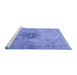 Sideview of Machine Washable Persian Blue Traditional Rug, wshtr4283blu